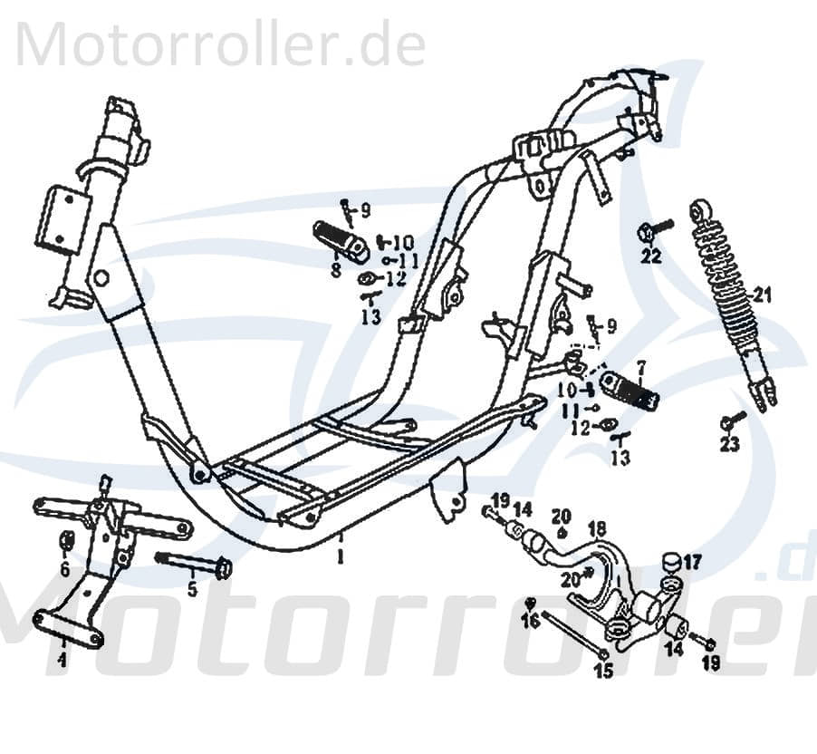 Bolzen Rex SC 125 Stehbolzen Gewindebolzen 125ccm 4Takt Motorroller.de Zapfen Gewindestift Arretierbolzen Stiftschraube Gewinde-Stift Gewinde-Bolzen