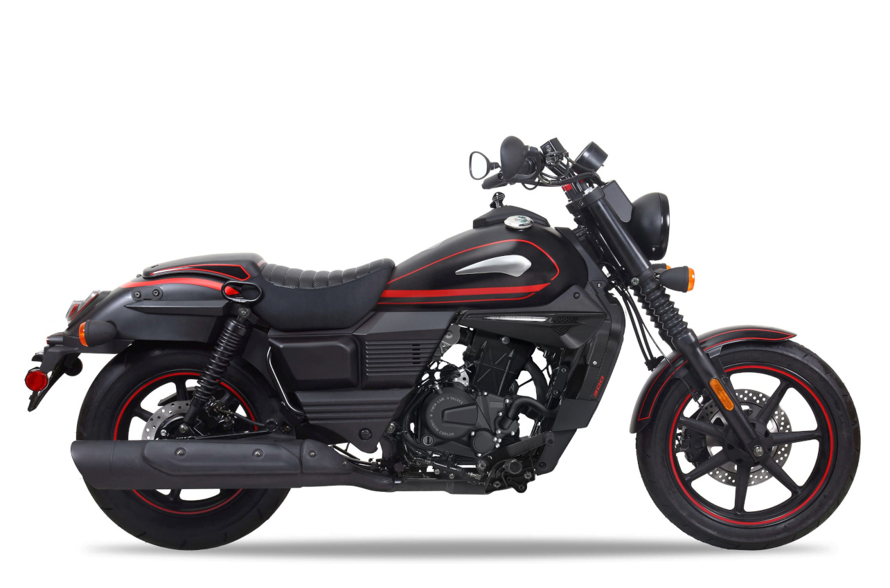 Motorrad Fighter 300 UMRV-RS schwarz-matt Euro 5 300ccm Schaltmoped Chopper 129 km/h