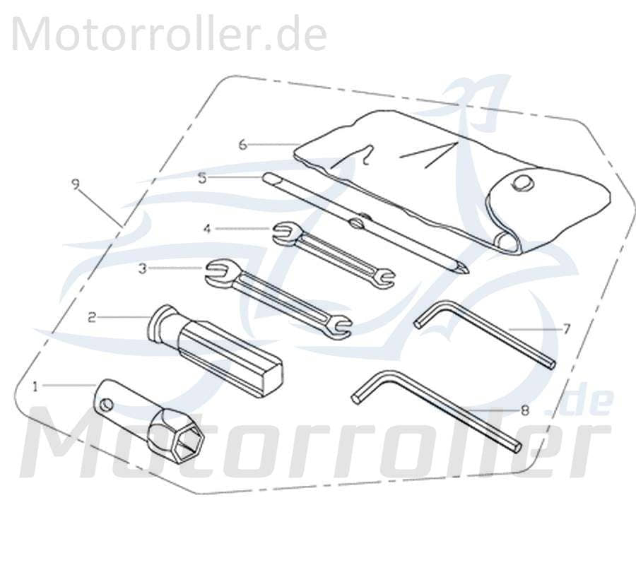 CPI Supermoto 125 Bordwerkzeug 125ccm 4Takt Y9B-71110-00-00 Motorroller.de Werkzeugset Werkzeugtasche Werkzeugbox Pannenwerkzeug Servicewerkzeug