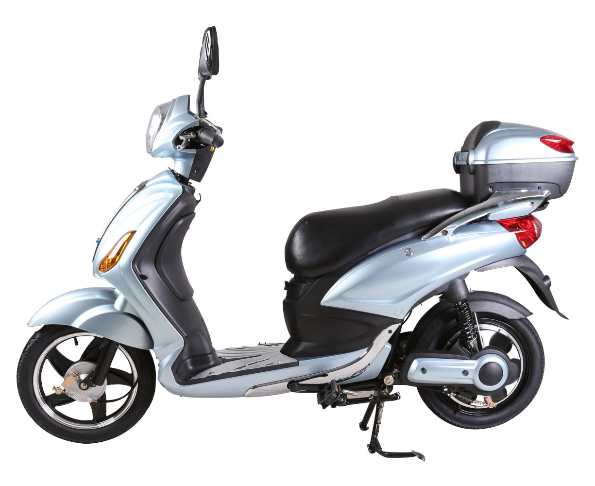 Elektroroller Scoody 25 Classic 2.0 L ZT-09CL silber-blau 250W 25 km/h Lithium-Ionen-Akku E-Scooter E-Roller Mofa