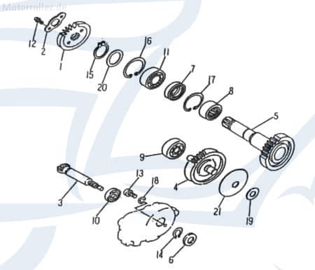 SMC Off Road 50 Getriebeingangswelle 50ccm 2Takt 26111-SK2-00 Motorroller.de Welle-Getriebe Getriebewelle Antriebs-Achse Getriebeeingang Quad ATV UTV