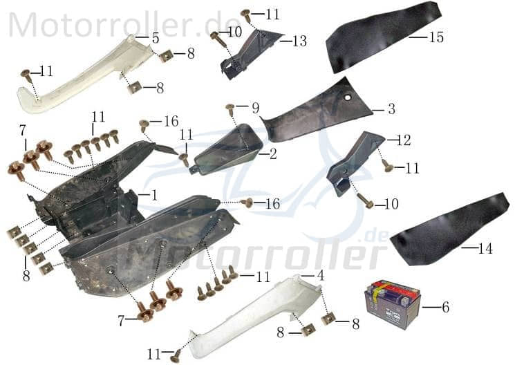 AGM Fighter 50 One Schraube M6x20mm 50ccm 2Takt 9050606020-1 Motorroller.de mit Bund verzinkt Bundschraube Maschinenschraube Flanschschraube 1E40QMB