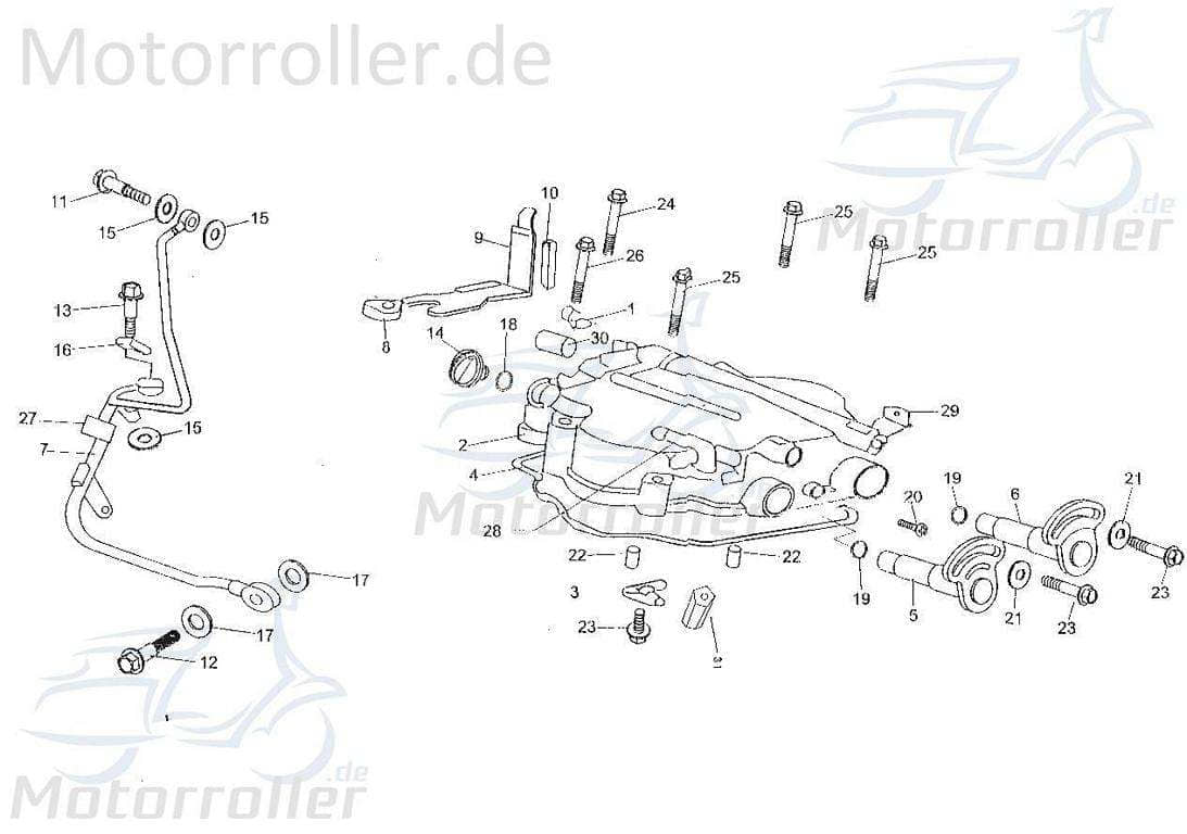 Bundschraube M6x55mm Tongjian Maschinenschraube 250ccm 4Takt Motorroller.de Flanschschraube Flansch-Schraube Maschinen-Schraube Bund-Schraube Buggy