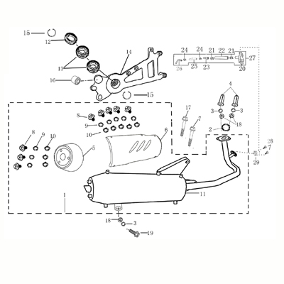 Auspuffblende hinten Auspuffschutz Rex 700601