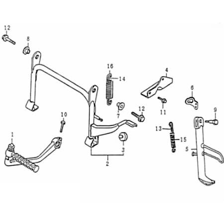 Rex Rexy 125 Hauptständer Standfuß Roller 125ccm 4Takt 82100 Motorroller.de Zweibeinständer Roller-Ständer Rollerständer Mittelständer Stand-Fuß