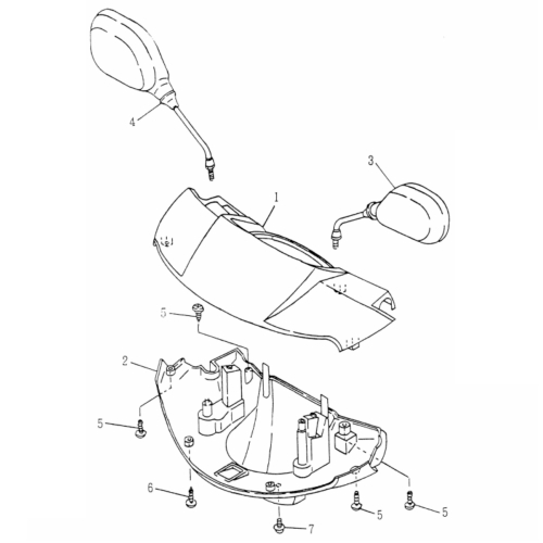 Untere Lenkerverkleidung schwarz REX 50 Mod.`96 75550