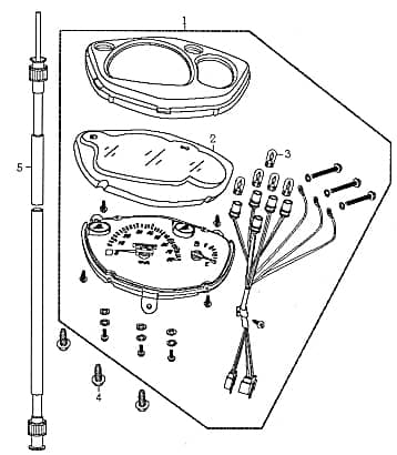 Rex Capriolo 50 4T Tachometer Roller 50ccm 4Takt FIG.15-1 Motorroller.de Geschwindigkeitsmesser Geschwindigkeitsanzeige Speedometer kmh-Anzeige