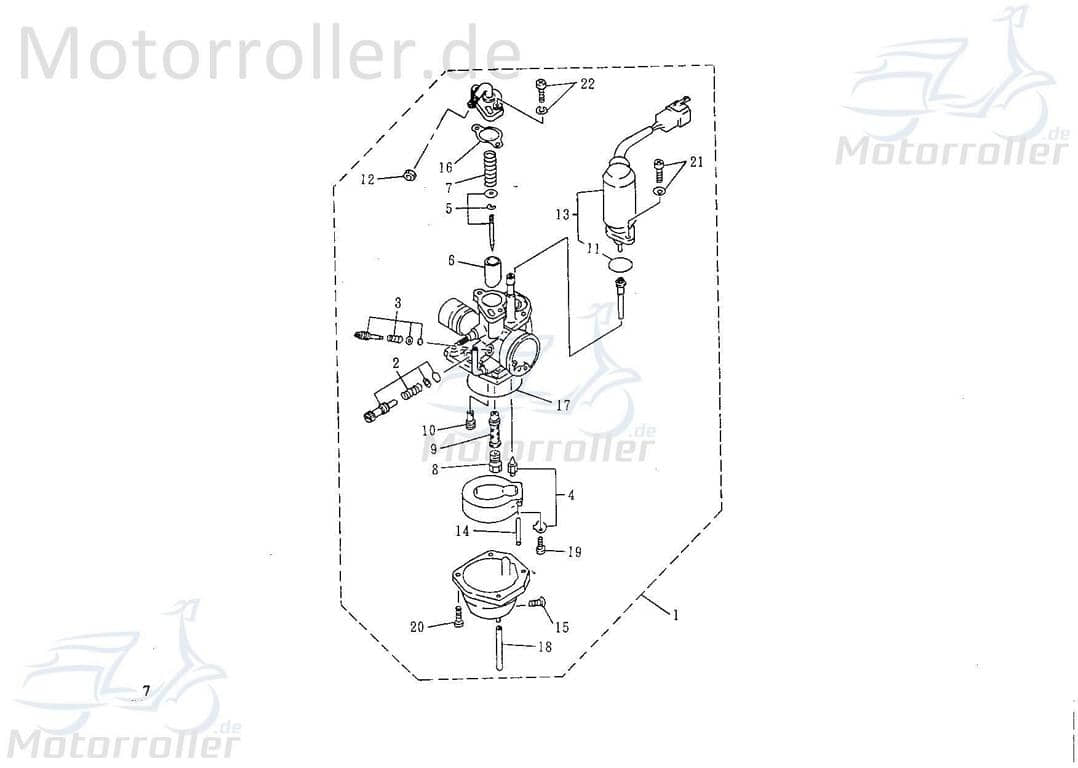AGM Fighter 50 Nadelventil Vergaserschwimmer Mikuni 50ccm 2Takt 31230413-10-M Motorroller.de Ventilsitz VM16 Vergaserventil 1E40QMB Scooter Quad ATV