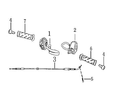 Lenkergewicht komplett schwarz Stahl 701812 Motorroller.de Kreidler Hiker 50 DD Sport