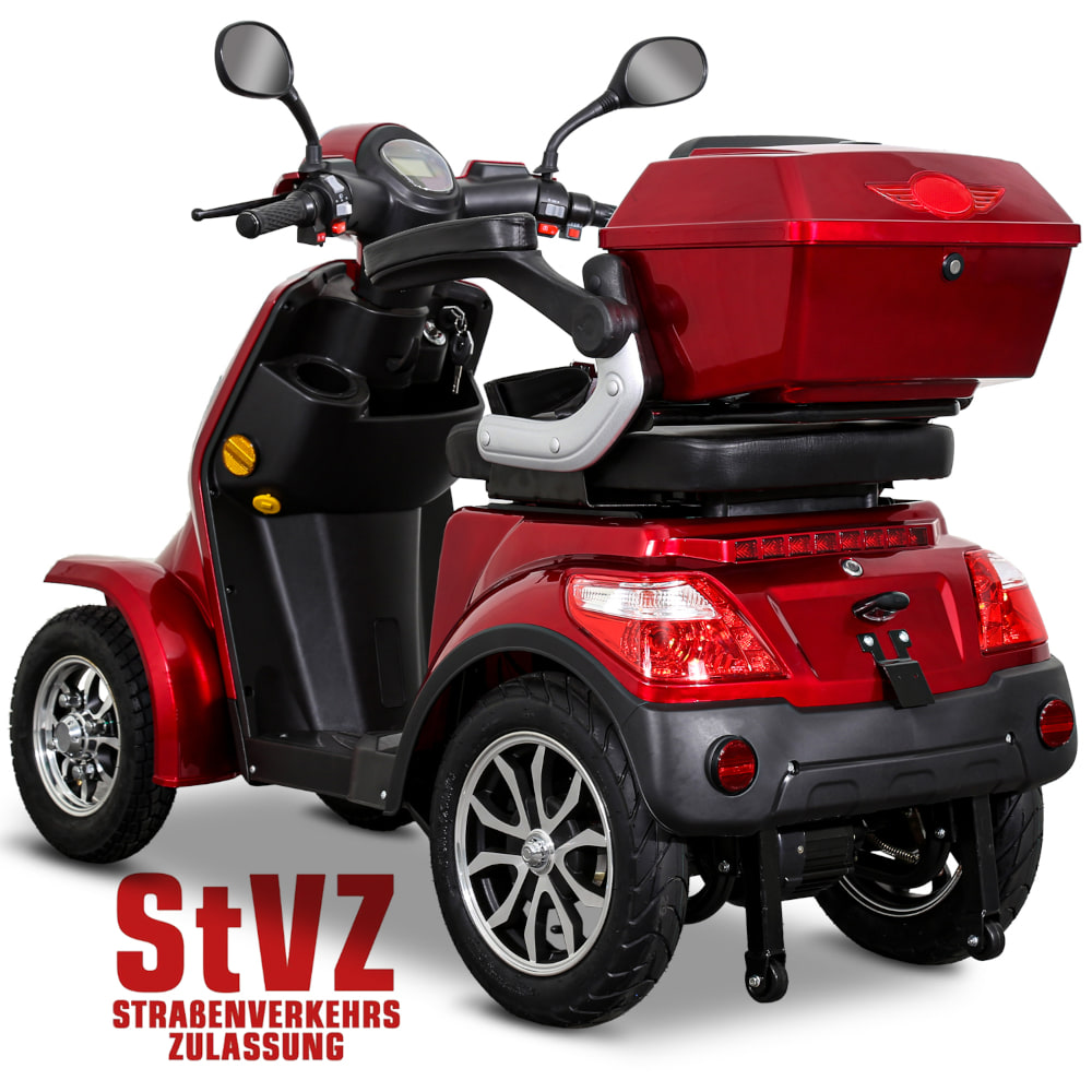 E-Quad Scoody E4 Shopper V2 25 km/h rot 1000 Watt Elektroroller Seniorenroller E-Scooter