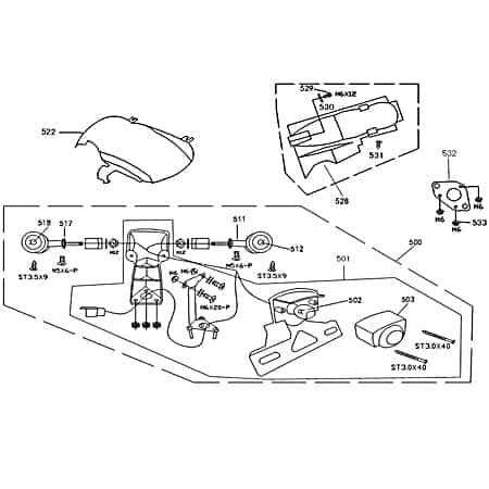 Hagebau Palermo 50 Kotflügel 50ccm 4Takt 77240-DGW-9000 Motorroller.de hinten Spritzschutz Schutzblech Schutz-Blech Radabdeckung Innenkotflügel