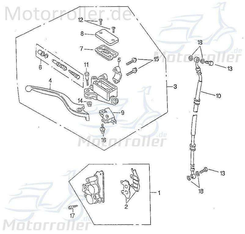 SMC Chopper 125 Bremsbehälterdichtung 125ccm 4Takt 45878-CHP-00 Motorroller.de Spezial Scooter Ersatzteil Service Inpektion Direktimport