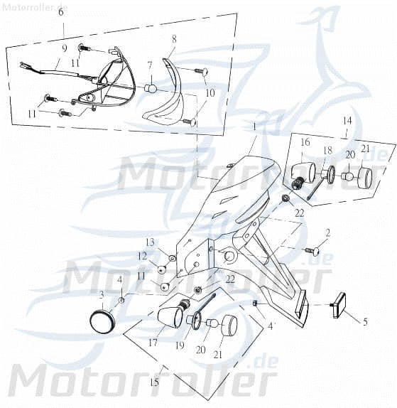 Adly Panther 50 Blinker Blinklicht 50ccm 2Takt 33445-159-000 Motorroller.de links hinten Signalleuchte Blinkleuchte Fahrtrichtungsanzeiger Winker
