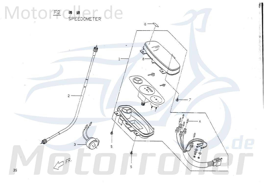Tachometer komplett Kilometerzähler PGO P15610000002