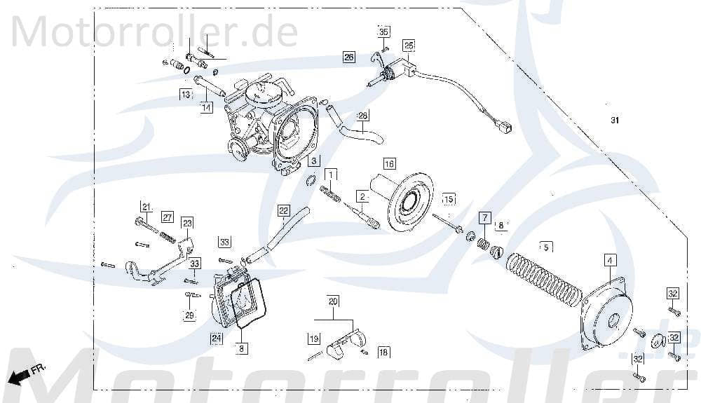 Aeon Cobra 180 RS II Einstellschraube 180ccm 4Takt DAE-16006-SA1-0000 Motorroller.de Regulierschraube Gemischschraube Standgasschraube Dosierschraube
