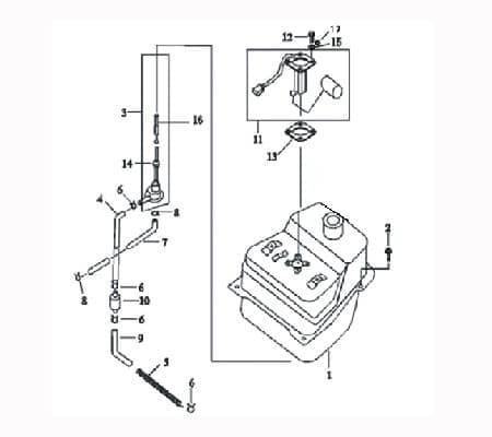 Benzintank ohne Belüftung Metall Gewinde 730492