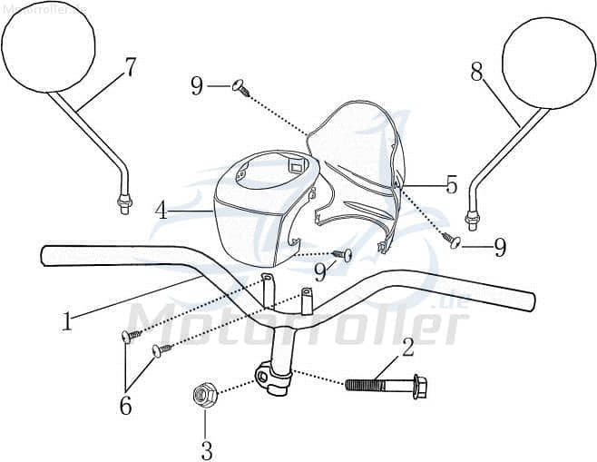 Rückspiegel chrom links Jonway 1210805-1 Motorroller.de