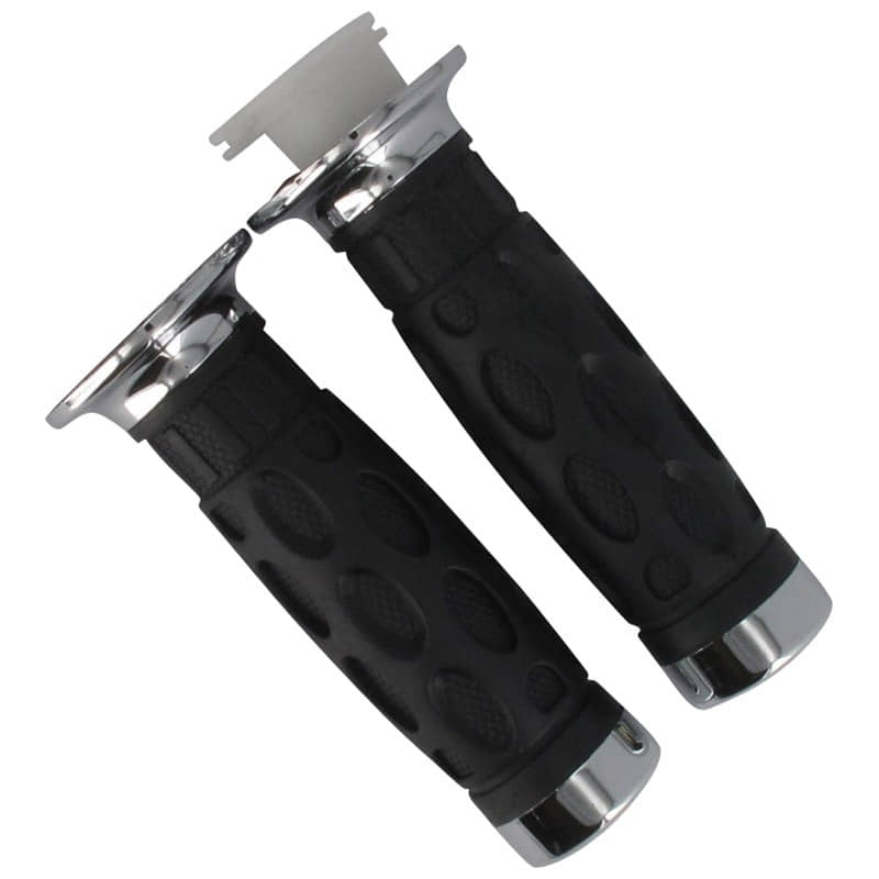 Handgriffgummi Paar Chromendkappe 22-24mm L. 120mm 7003