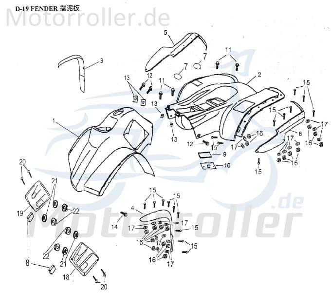 AEON Frontverkleidung blau Cobra 180 Utility ATV 180ccm 4Takt Motorroller.de Frontschürze Frontmaske Front-Cover Lenkerverkleidung Front-Schürze Quad