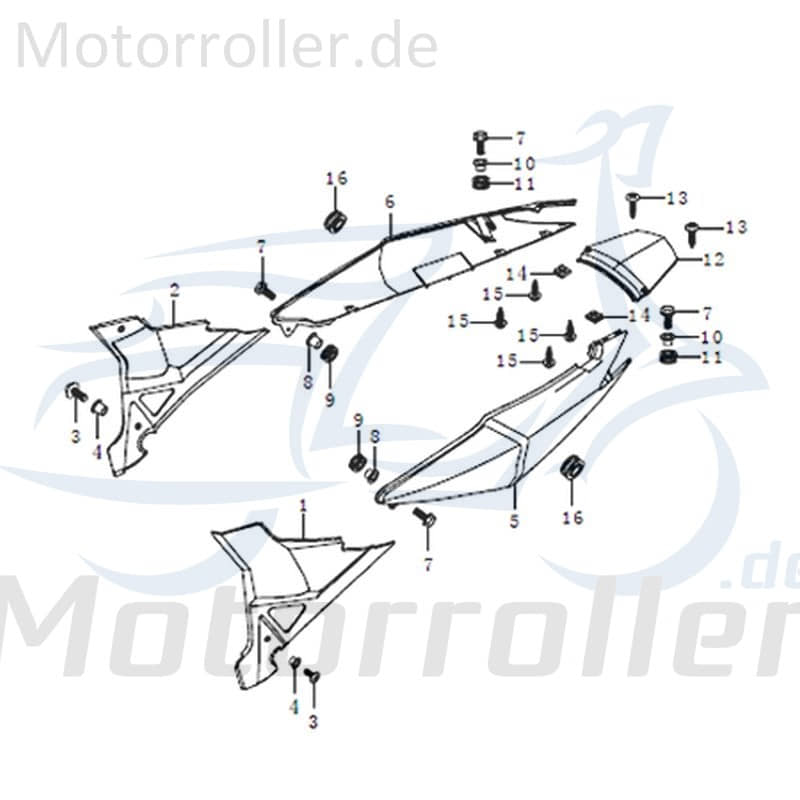 Verkleidung hinten mitte rot Kappe 91578