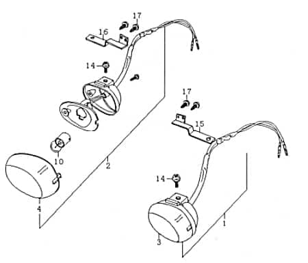 Kreidler Florett RMC 50F Blinker rechts vorn Signalleuchte Roller Motorroller.de Blinklicht Blinkleuchte Blinkleuchten Blinkerleuchte