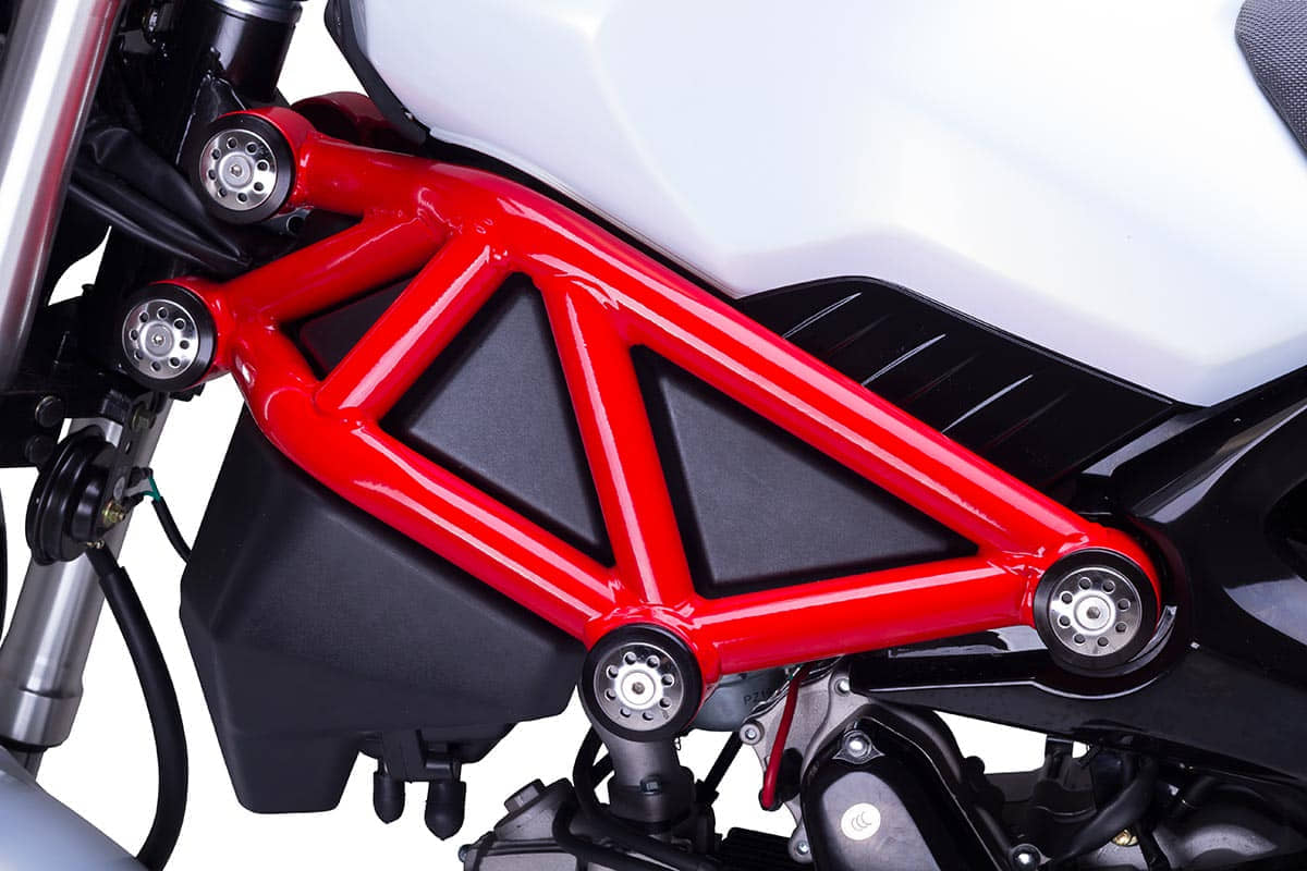 Motorrad Fighter 50 P-RS rot 25 km/h Euro 5 Schaltmoped Mokick Kleinkraftrad