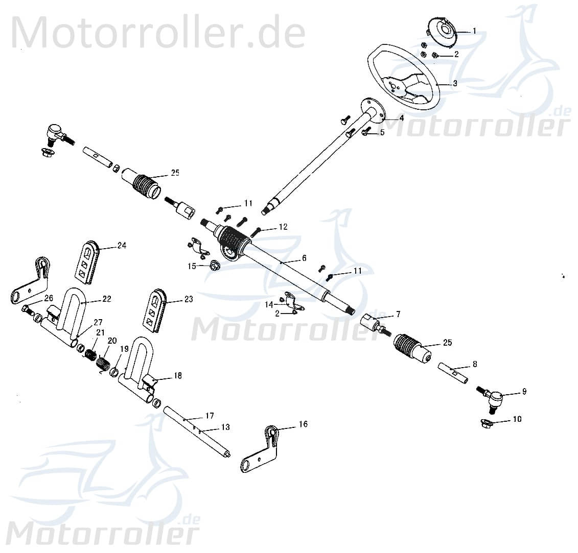 Eppella Kinderbuggy Mutter M12 40ccm 4Takt BCB-234 Motorroller.de Sechskantmutter Flanschmutter Bundmutter Sechskant-Mutter Flansch-Mutter Bund-Mutter