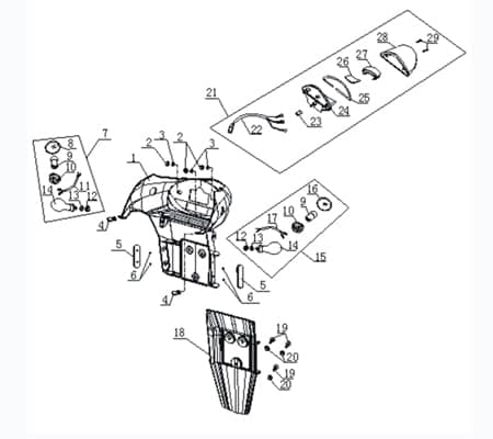 CPI Oliver 50 City Blinker 50ccm 2Takt B22-25640-20-00 Motorroller.de links hinten Signalleuchte Blinklicht Blinkleuchte Fahrtrichtungsanzeiger Winker