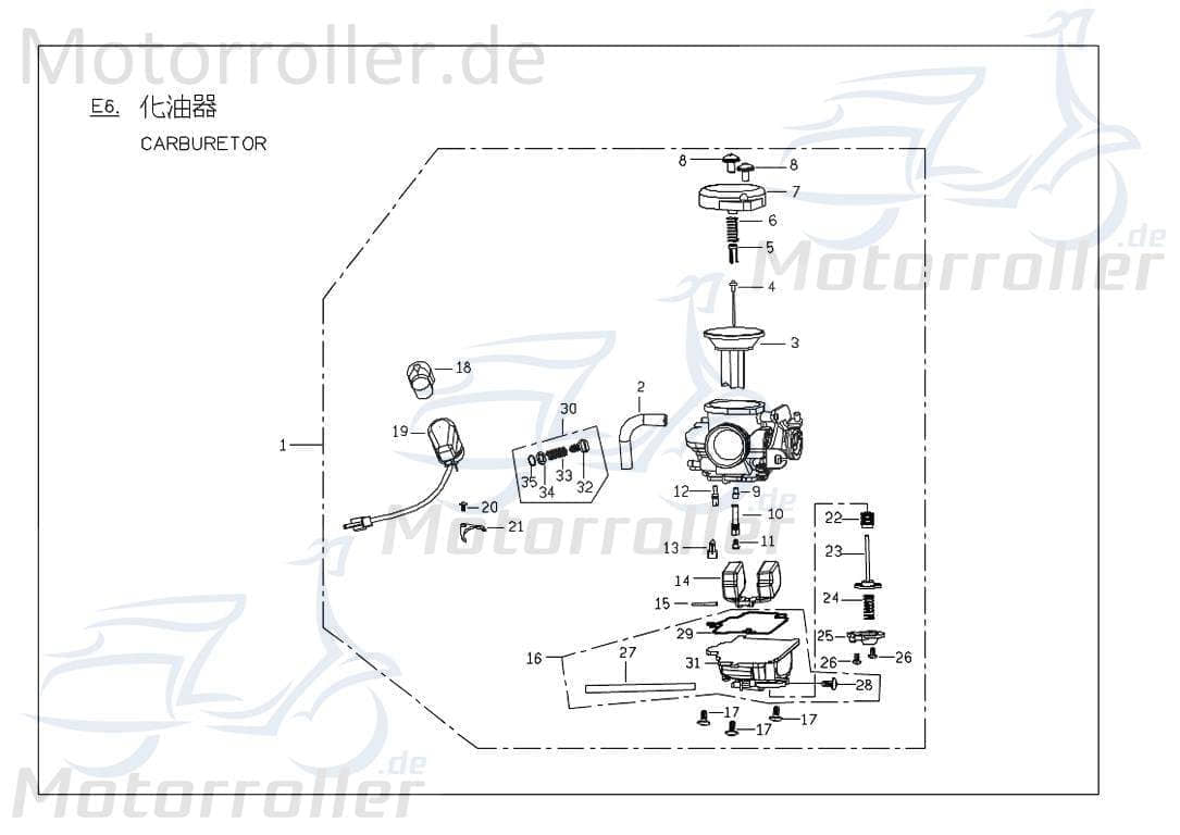 PGO Gasschieber G-Max 50 Vergasermembran Roller 50ccm 2Takt Motorroller.de Vergaserschieber Vergaser-Membrane Vergasermembrane Vergaser-Schieber