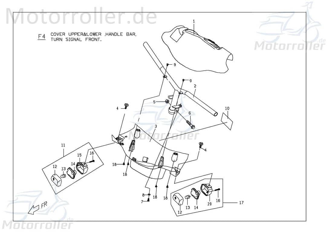 PGO Blinker E13 vorn links Big Max 50 Blinklicht 50ccm 2Takt Motorroller.de orange, Gehäuse dunkel schwarz Signalleuchte Blinkleuchte Blinkleuchten
