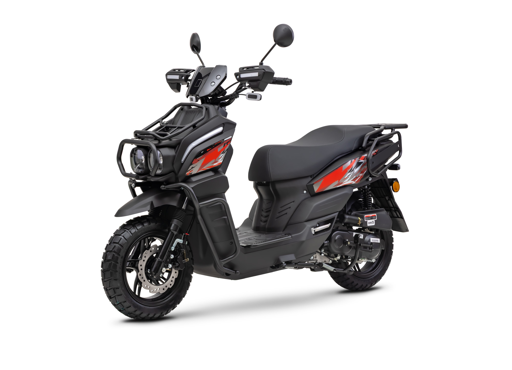 Motorroller Fighter 50 RT schwarz 45 km/h Euro 5 Scooter Mokick Roller