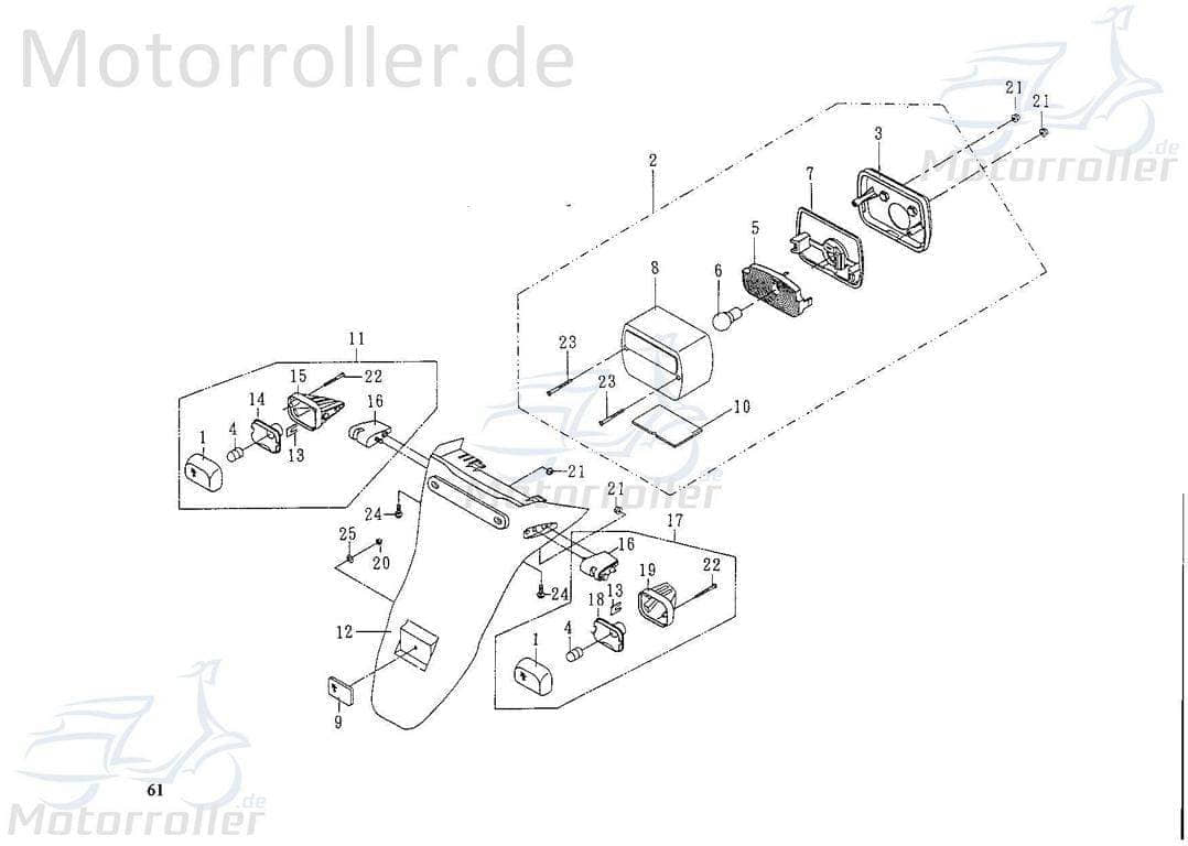 Rücklicht Rex Quad 50 Rückleuchte Rückstrahler 73267 Motorroller.de Rück-Leuchte Rückleuchteneinheit Rückleuchten-Einheit Rückleuchtenbereich