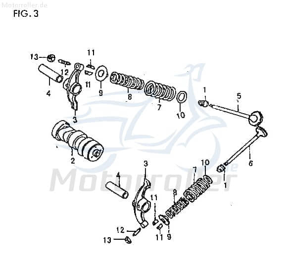 Kipphebel/Achse Jincheng 100106 Motorroller.de