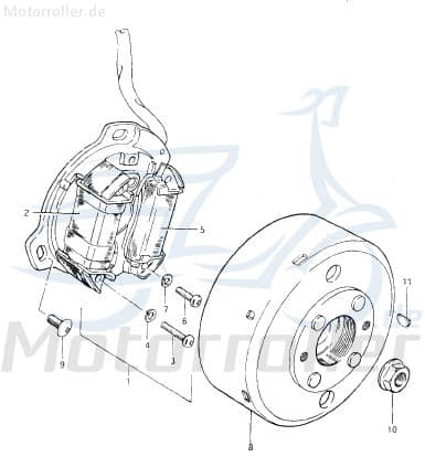 Sundiro XDZ 50 A Phoenix Bundmutter 50ccm 2Takt GB6171-86 Motorroller.de M10x1,25 Sechskantmutter Flanschmutter Sechskant-Mutter Flansch-Mutter