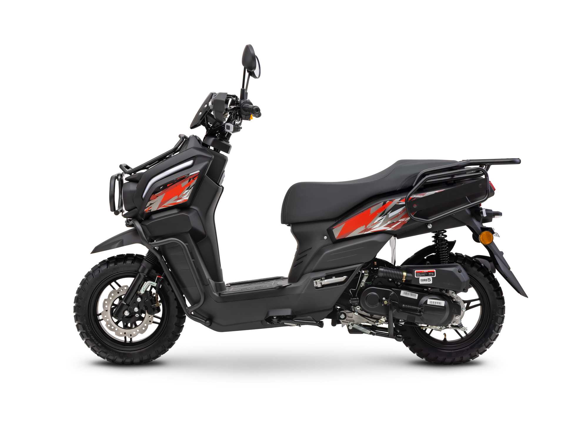 Motorroller Fighter 50 RT schwarz 45 km/h Euro 5 Scooter Mokick Roller