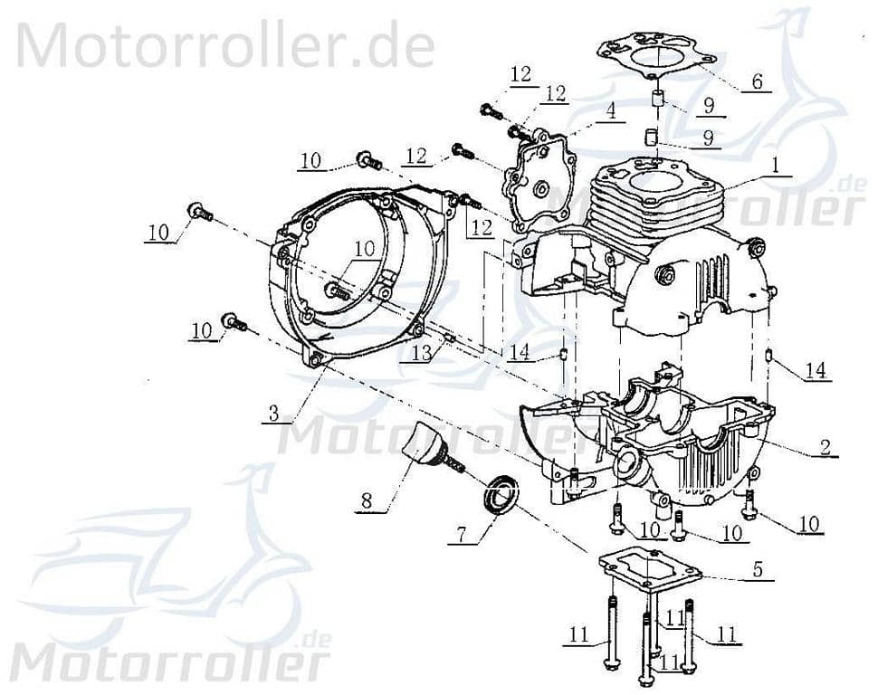 Kurbelgehäuse unten Tongjian Kinderbuggy 143302020010 Motorroller.de Kurbelwanne Unterteil Eppella ECM Wangye Kasea TBM Minibuggy Original Ersatzteil