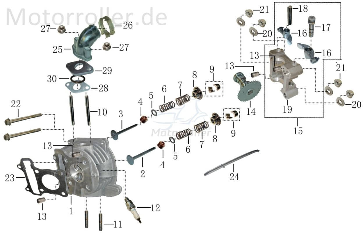 Nockenwelle 34 Zähne ohne Kipphebel 31110803