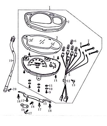 Tachometer komplett Motorroller Rex Drive Sport 86891