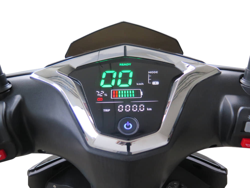 E-Fighter 45 km/h Elektroroller grau-grün  3000 Watt Lithium-Akku