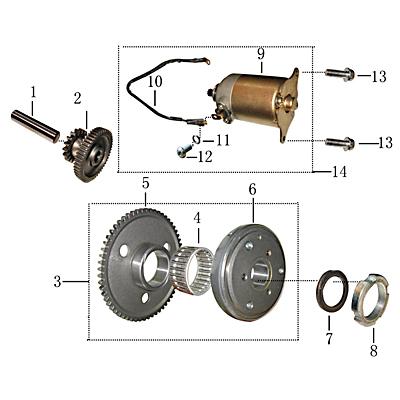 Anlasserfreilauf Rex Imola 125 Anlasser-Freilauf 704404 Motorroller.de Starterkupplung Elektrostartfreilauf E-Starterfreilauf Starter-Kupplung
