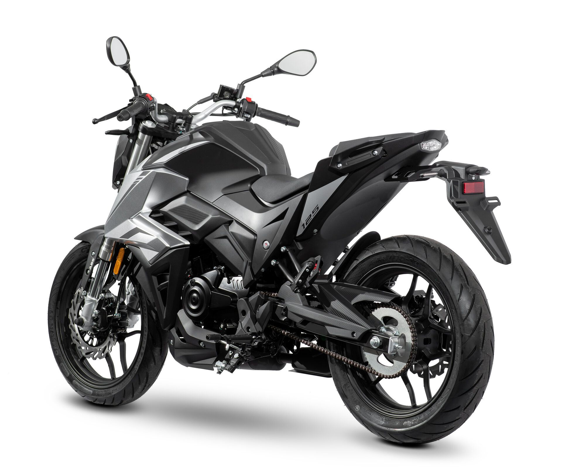 Motorrad Fighter 125 B-KS schwarz-silber 95 km/h Euro 5+ Schaltmoped Mokick Kleinkraftrad