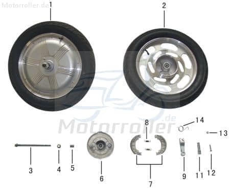 Eppella Eppella Scoody 20 Vorderrad 50ccm elektro ZW-M-02 Motorroller.de 3.00x16 Vorderradfelge Vorderfelge Vorderrad-Felge vorne Vorder-Felge Guewer