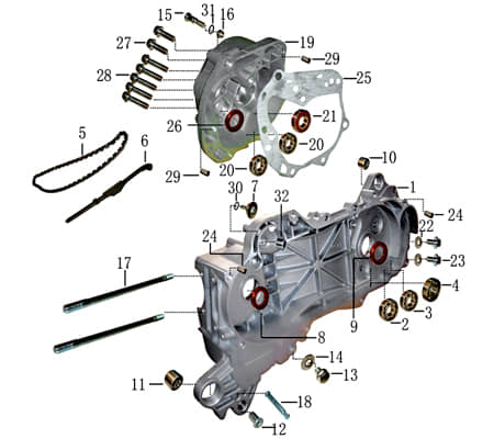 Motor komplett Komplettmotor 139QMB 12 Zoll Trommelbremse 33112-12-T