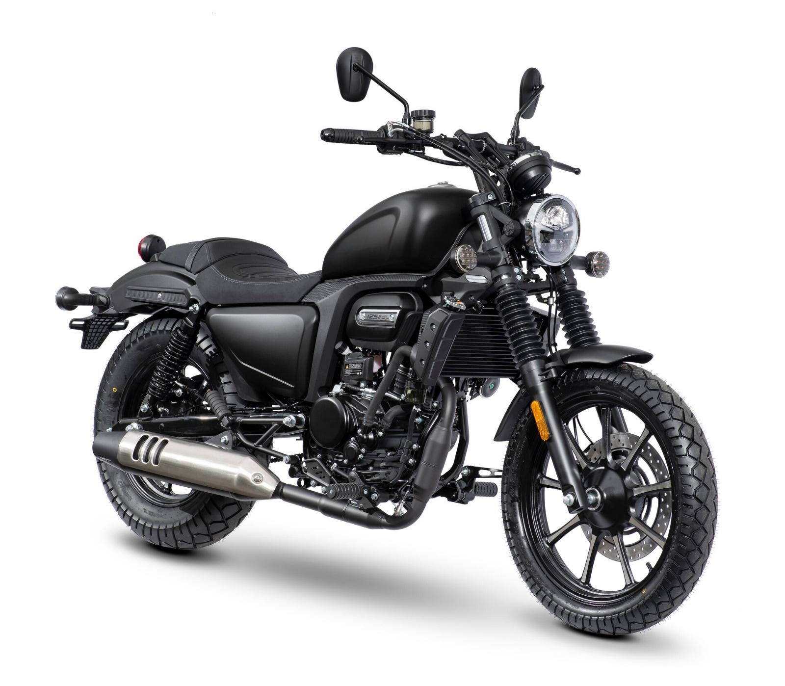 Motorrad Fighter 125 RA-KS schwarz 99 km/h Euro 5+ Schaltmoped Mokick Kleinkraftrad