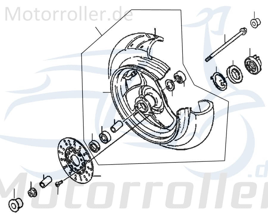 Radachse Vorderrad Motorrad Kreidler Florett Rex 82405