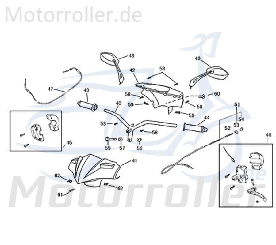 ZNEN Tachometerverkleidung PP schwarz ZNEN 53205-F22-9000 Motorroller.de Lenkerverkleidung Armaturenverkleidung Instrumentenverkleidung 50ccm-2Takt