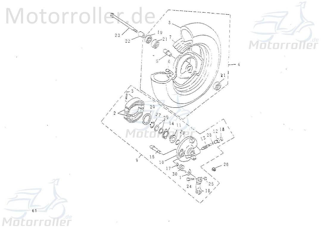 SMC Extra 50 T Schneckenrad Roller 50ccm 2Takt 45838-NJF-00 Motorroller.de Schneckengetriebe Schneckenantrieb Antriebsschnecke Extra 50 T 50kmh Mokick