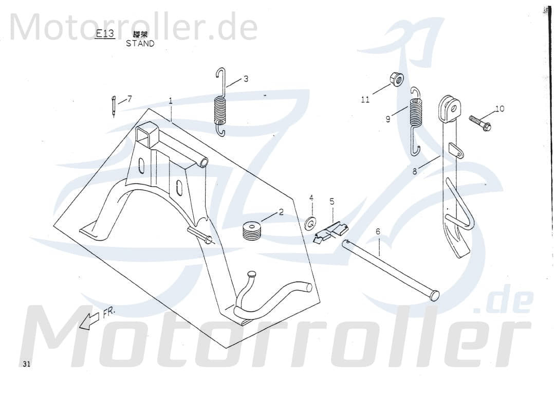 Hauptständer Haupt-Staender Standfuß PGO ,P1461004600