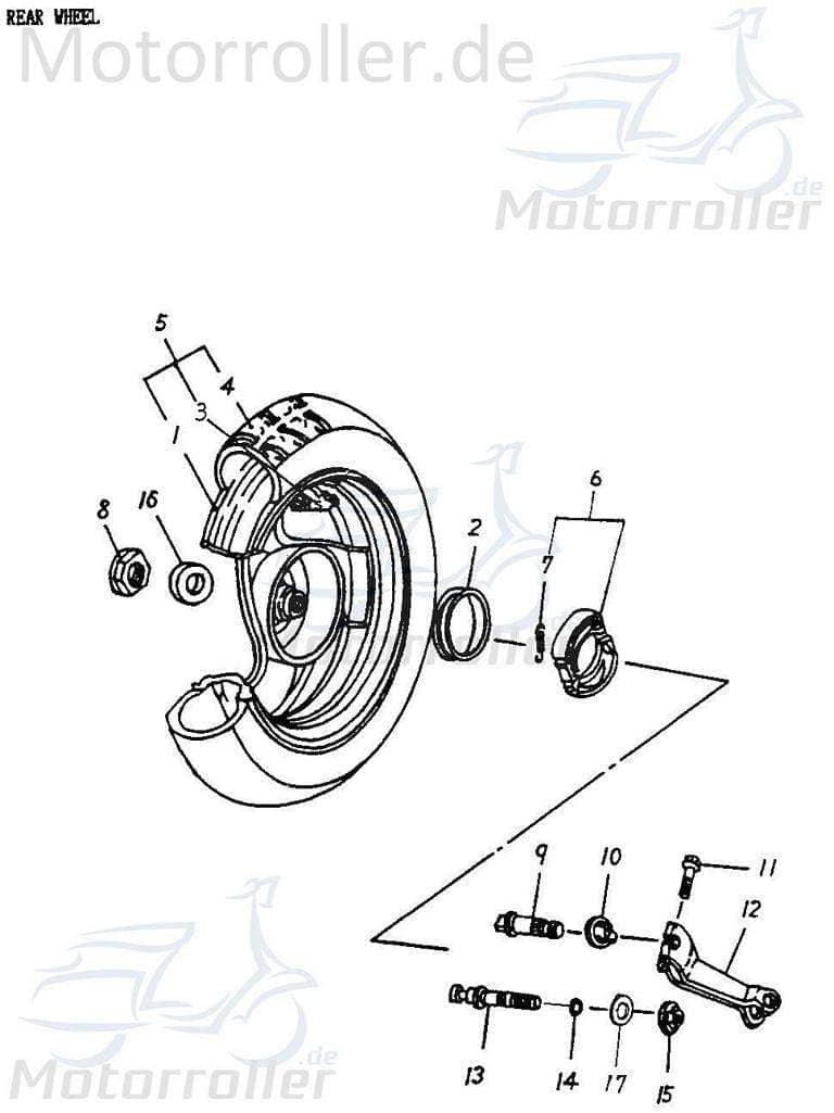 Adly Bremsbolzen Blizzard GTA 50 Führungsbolzen 50ccm 2Takt Motorroller.de Bremsstift Führungsstft Brems-Bolzen Brems-Stift Führungs-Stift 50ccm-2Takt
