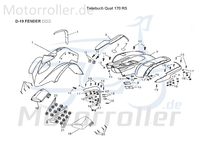 AEON Kotflügelverbreiterung links vorn schwarz 180ccm 4Takt Motorroller.de 180ccm-4Takt Quad ATV Cobra 180 RS Cobra 125 RS II UTV Ersatzteil Service